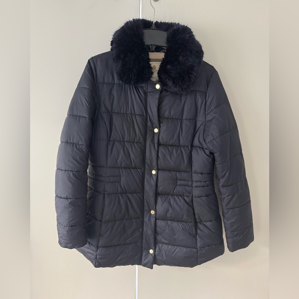 Barbour Fort Martine Faux Fur Puffer Jacket Size 12 in excellent condition - Picture 4 of 7
